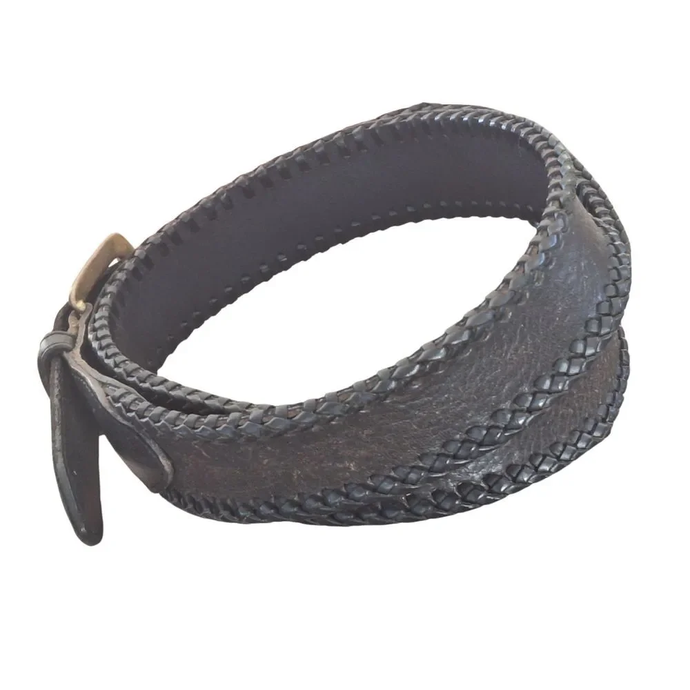 Coach Vintage Leather Belt Whipstitch UNISEX Brass Buckle 5752 Men's 36